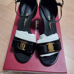 페라가모 GRETE 1 블랙 웨지힐 샌들 7 1/2 245 이미지