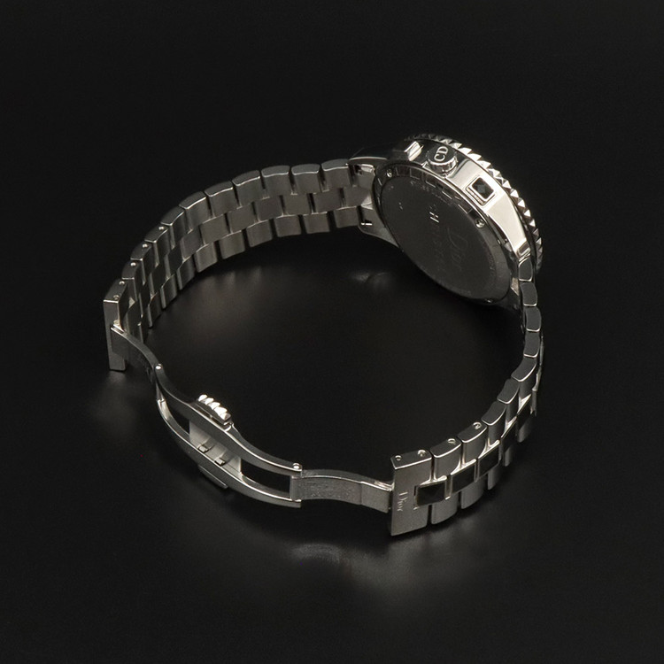 디올 38MM 스틸 쿼츠 다이아 베젤 크로노그래프 메탈 밴드 공용 시계 / CD114316--2