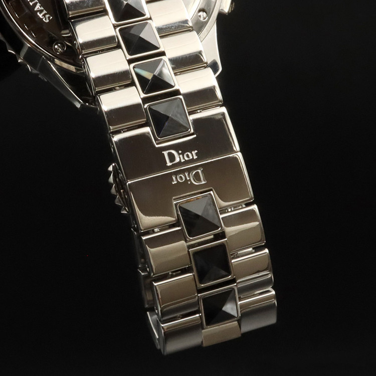 디올 38MM 스틸 쿼츠 다이아 베젤 크로노그래프 메탈 밴드 공용 시계 / CD114316--5