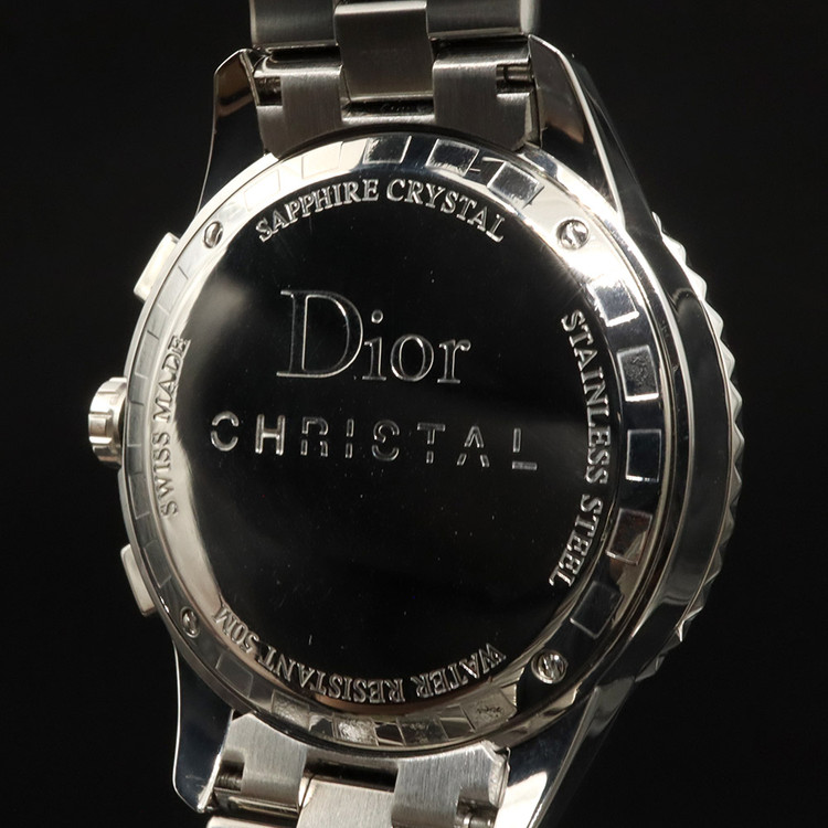 디올 38MM 스틸 쿼츠 다이아 베젤 크로노그래프 메탈 밴드 공용 시계 / CD114316--7