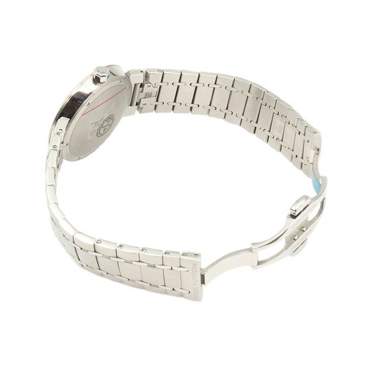 루이비통 땅부르 슬림 블루 메탈 밴드 쿼츠 남여공용 시계 / QA150Z--5