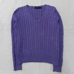 폴로랄프로렌 브이넥 꽈배기 니트