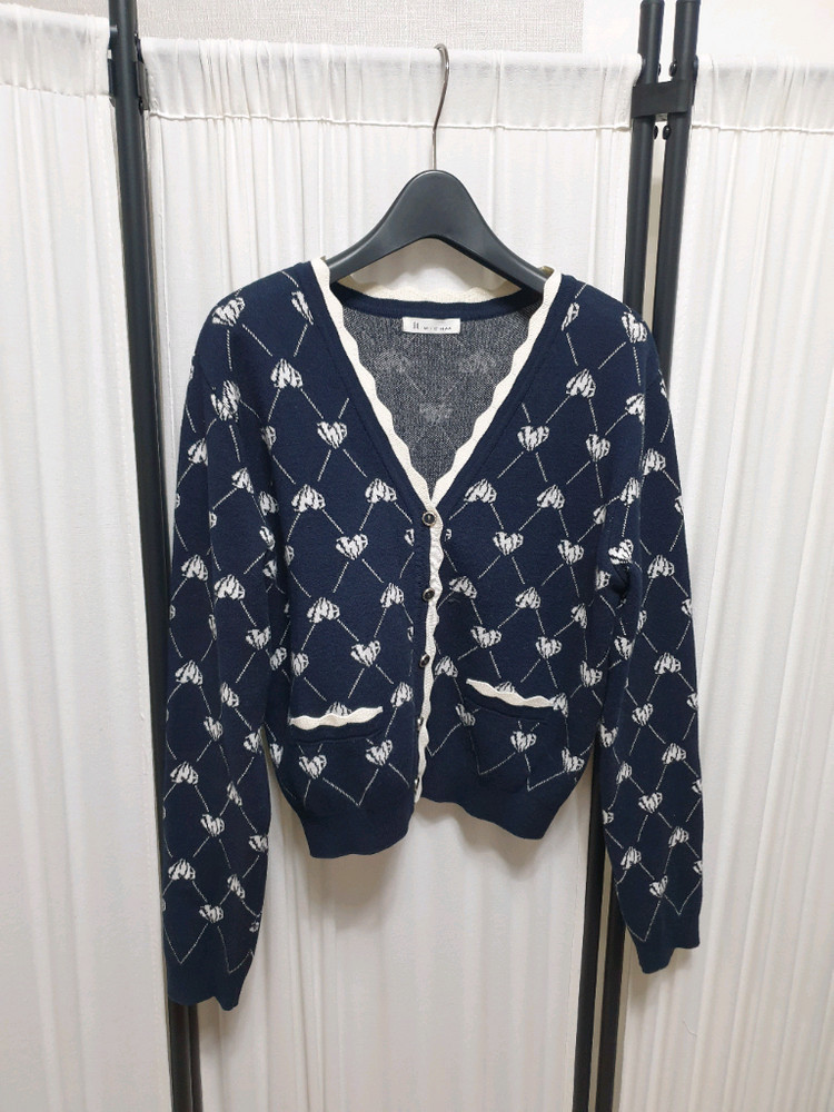 잇미샤 패턴 니트 가디건+자가드 니트 탑/세트/55--1