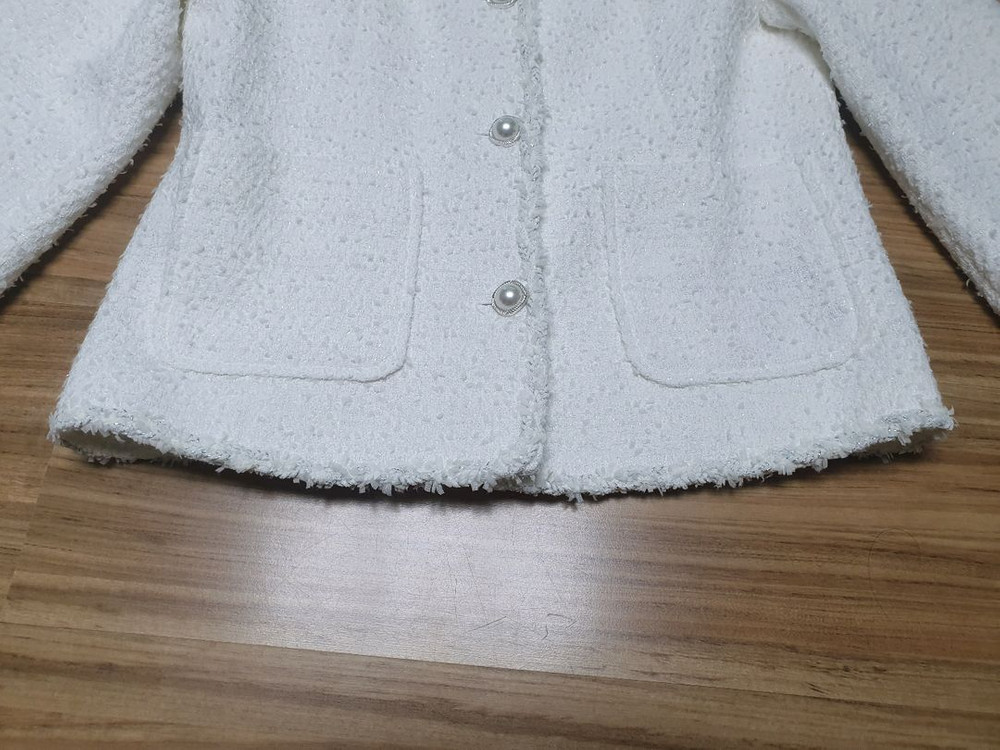 쏭라벨 깜봉트위드 자켓 아이보리 이미지