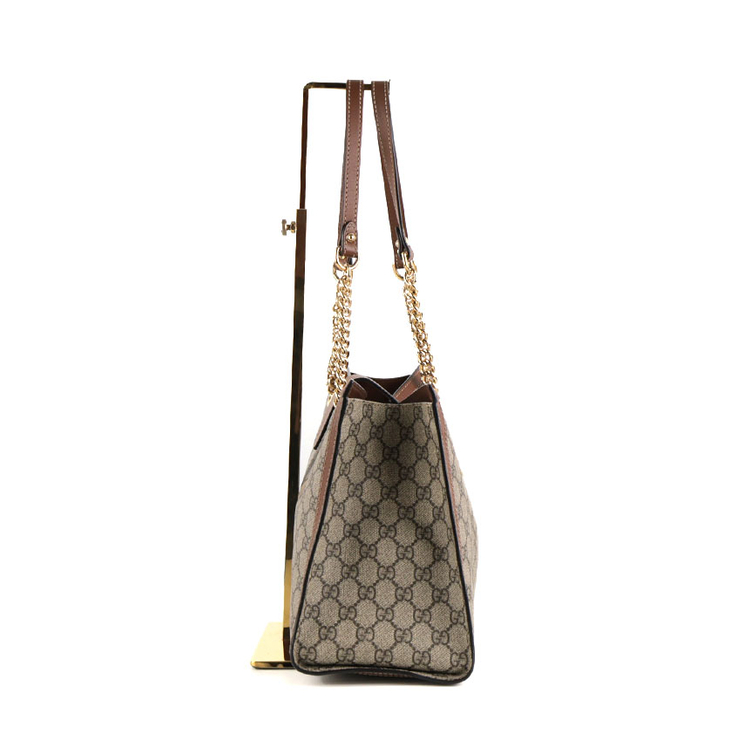 [중고명품다올] 구찌 GG 수프림 패드락 미디움 체인 숄더백 브라운 479197 이미지