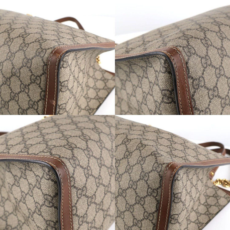 [중고명품다올] 구찌 GG 수프림 패드락 미디움 체인 숄더백 브라운 479197 이미지