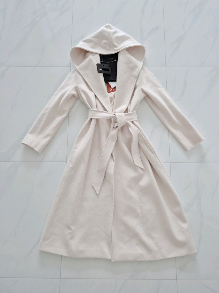 막스마라 후드 코트 비단톤--1