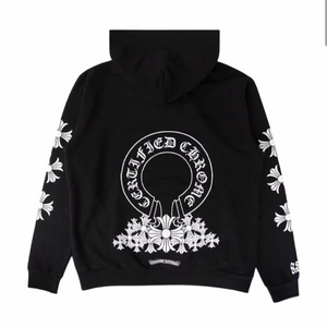 S 크롬하츠 x 드레이크 서티파이드 러버 보이 후드 블랙 - 한정판 이미지