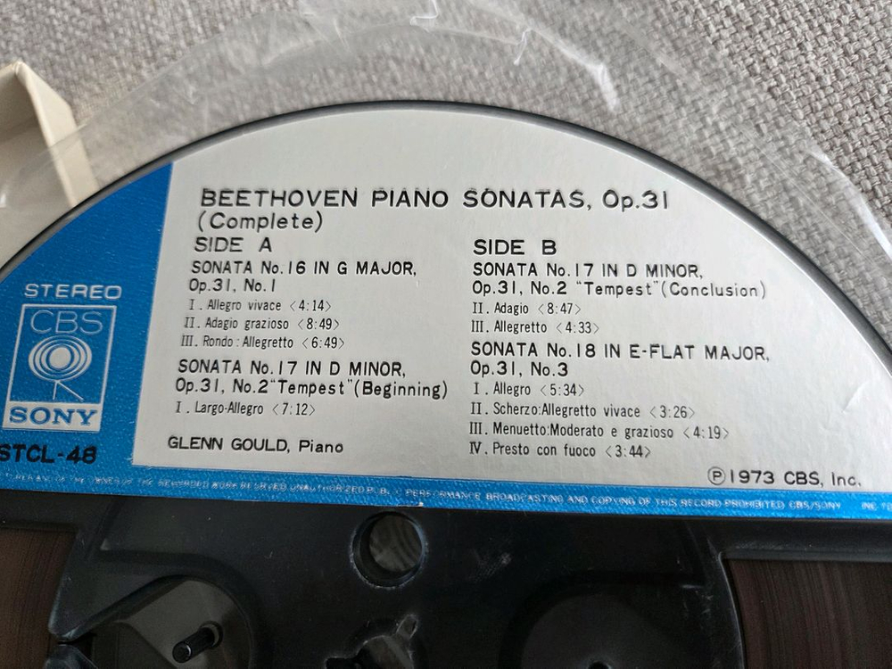 민트급 오리지날 릴테이프 글렌굴드 베토벤 피아노소나타작품번호 31 전곡 릴데크 오디오 테이프--9