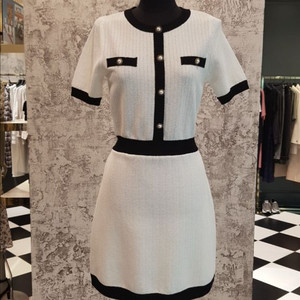 시슬리 니트 원피스 화이트 free 44-55반 오피스룩 하객룩 이미지