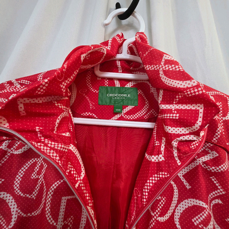크로커다일 여성 레드 패턴 집업 자켓100--1