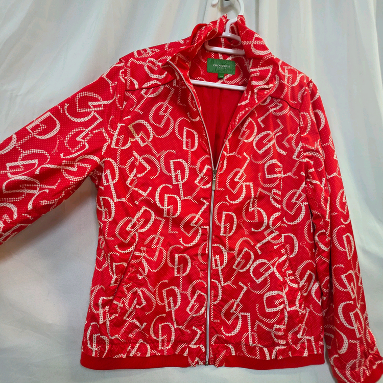 크로커다일 여성 레드 패턴 집업 자켓100--2