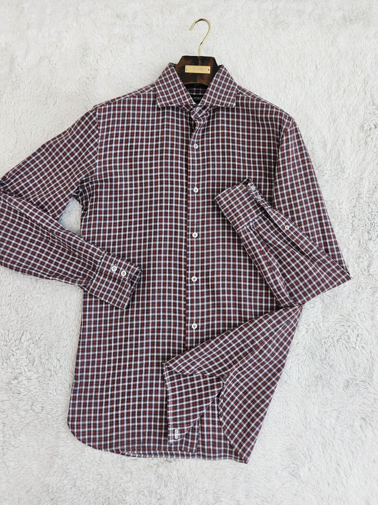 톰포드 직조 체크 셔츠 [ 쿠치넬리 로로피아나 에르메스 루이비통 키톤 벨루티 ]--3