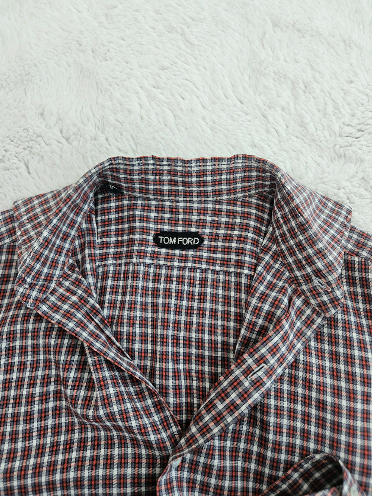 톰포드 직조 체크 셔츠 [ 쿠치넬리 로로피아나 에르메스 루이비통 키톤 벨루티 ]--4