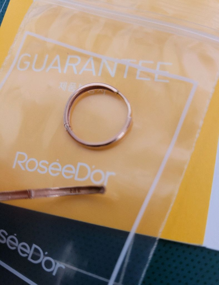 로제도르 14K 원터치 귀걸이 로즈골드/골든듀 14k 링귀걸이 이미지