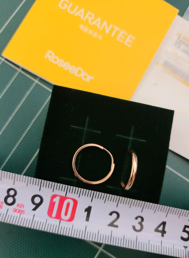 로제도르 14K 원터치 귀걸이 로즈골드/골든듀 14k 링귀걸이 이미지