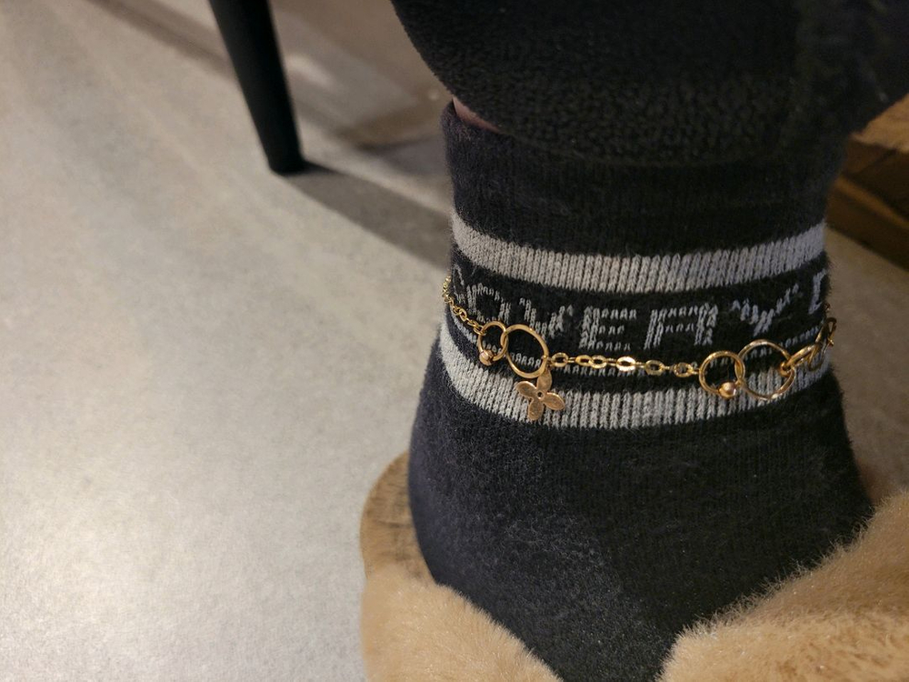 여성)14K 펜던트 체인 발찌 이미지