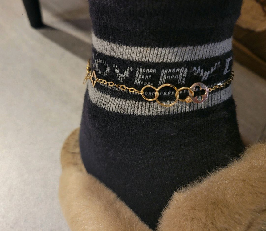 여성)14K 펜던트 체인 발찌 이미지