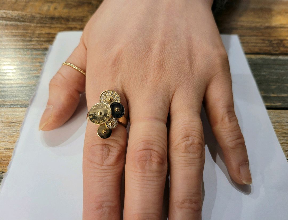 여성)14k 원형5p펜던트 링반지 이미지