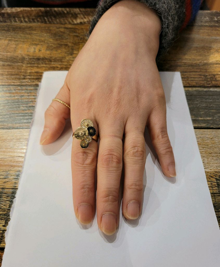 여성)14k 원형5p펜던트 링반지 이미지