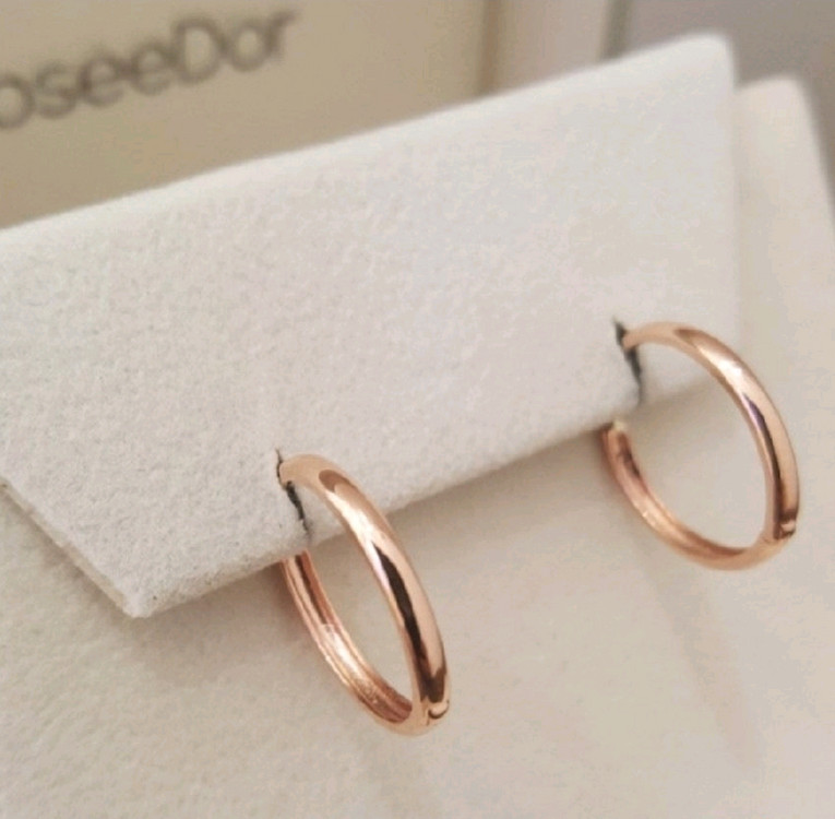 로제도르 14K 원터치 귀걸이 로즈골드/골든듀 14k 링귀걸이 이미지