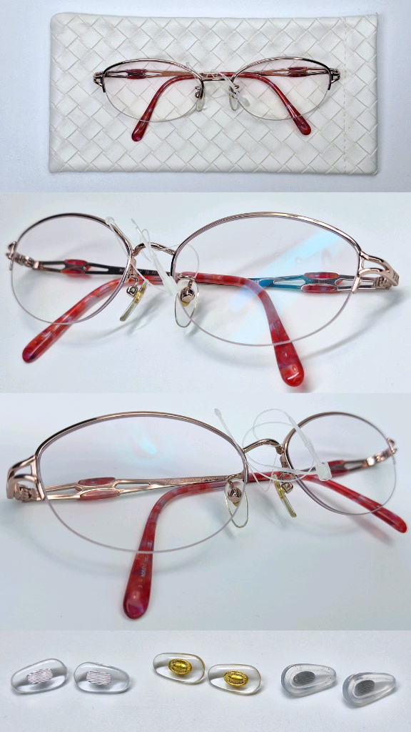 입생로랑 30-0079 순 티타늄 반무테 안경테 명품 일본 제조 수입 패션 아이웨어 y2k 빈티지 레트로 클래식--2