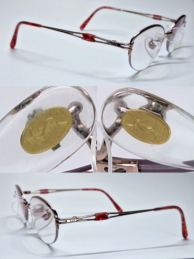 입생로랑 30-0079 순 티타늄 반무테 안경테 명품 일본 제조 수입 패션 아이웨어 y2k 빈티지 레트로 클래식--4