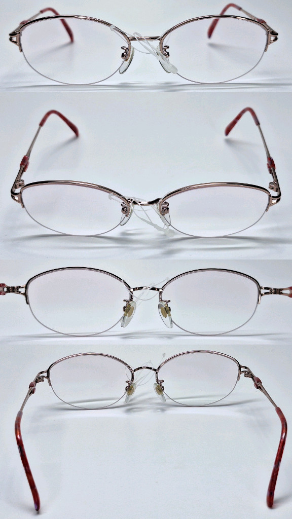 입생로랑 30-0079 순 티타늄 반무테 안경테 명품 일본 제조 수입 패션 아이웨어 y2k 빈티지 레트로 클래식--5