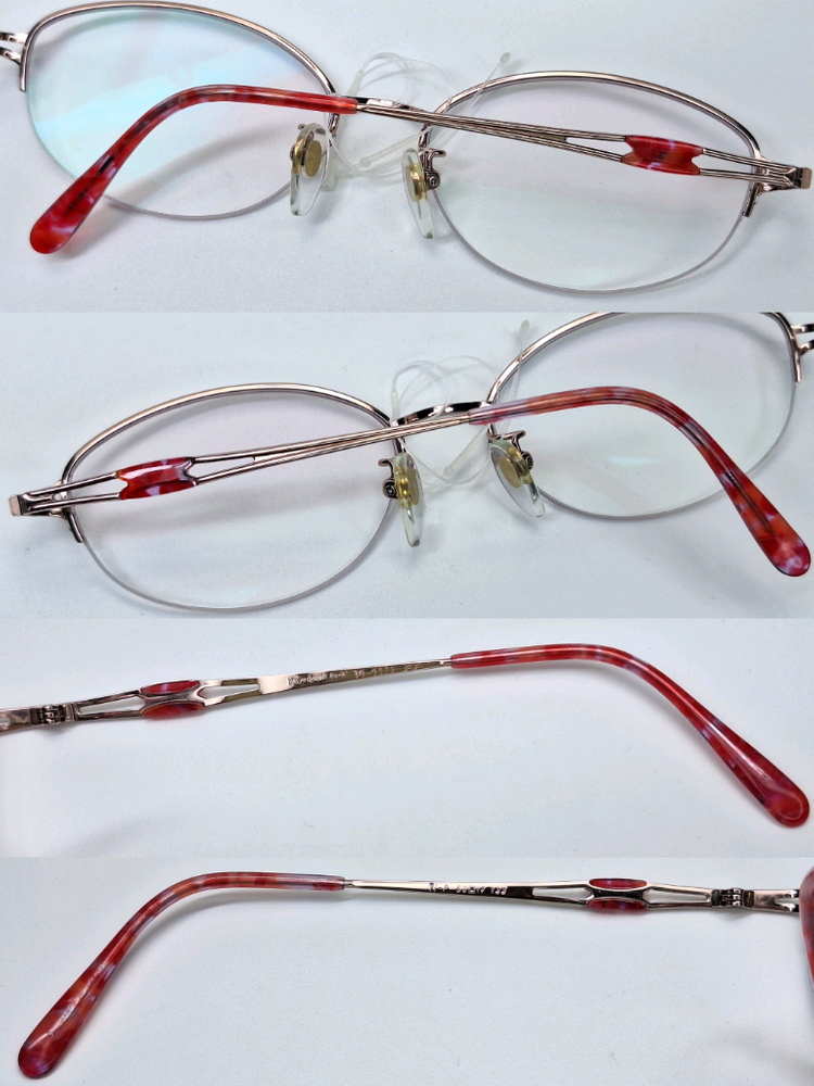 입생로랑 30-0079 순 티타늄 반무테 안경테 명품 일본 제조 수입 패션 아이웨어 y2k 빈티지 레트로 클래식--9