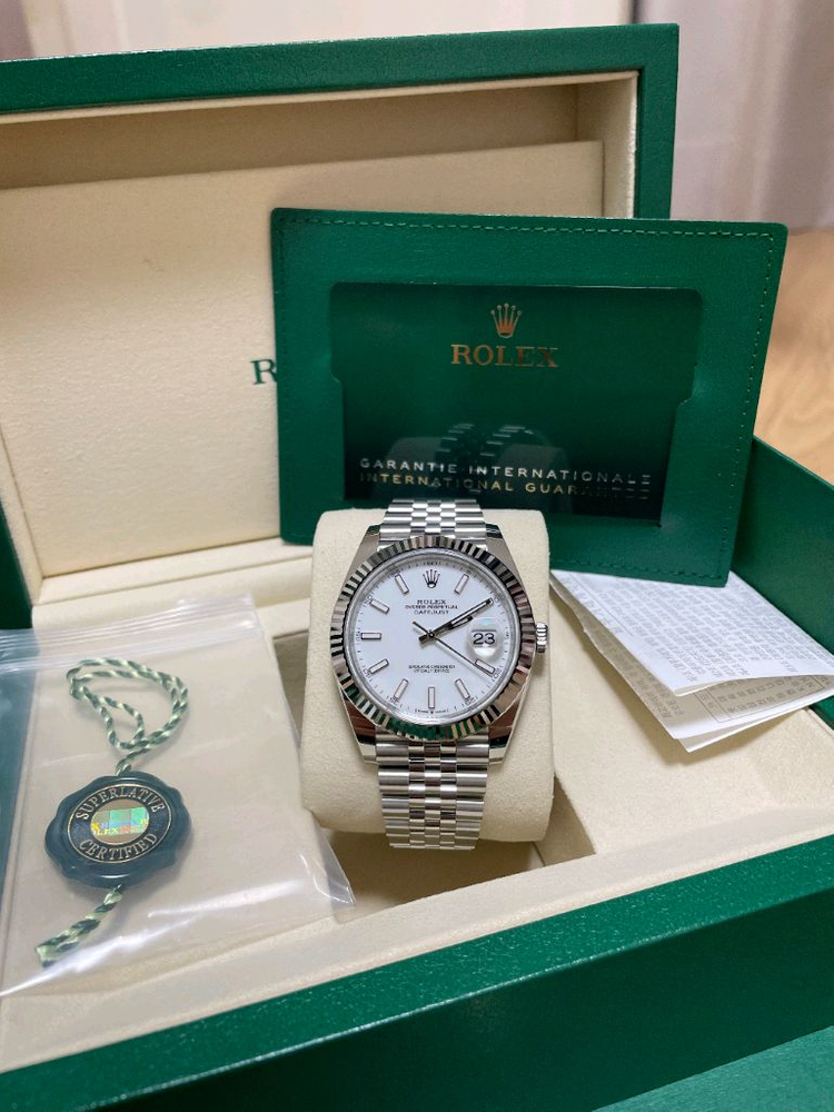 롤렉스 126334 데이저스트 41 흰판 바 인덱스 스틸--4