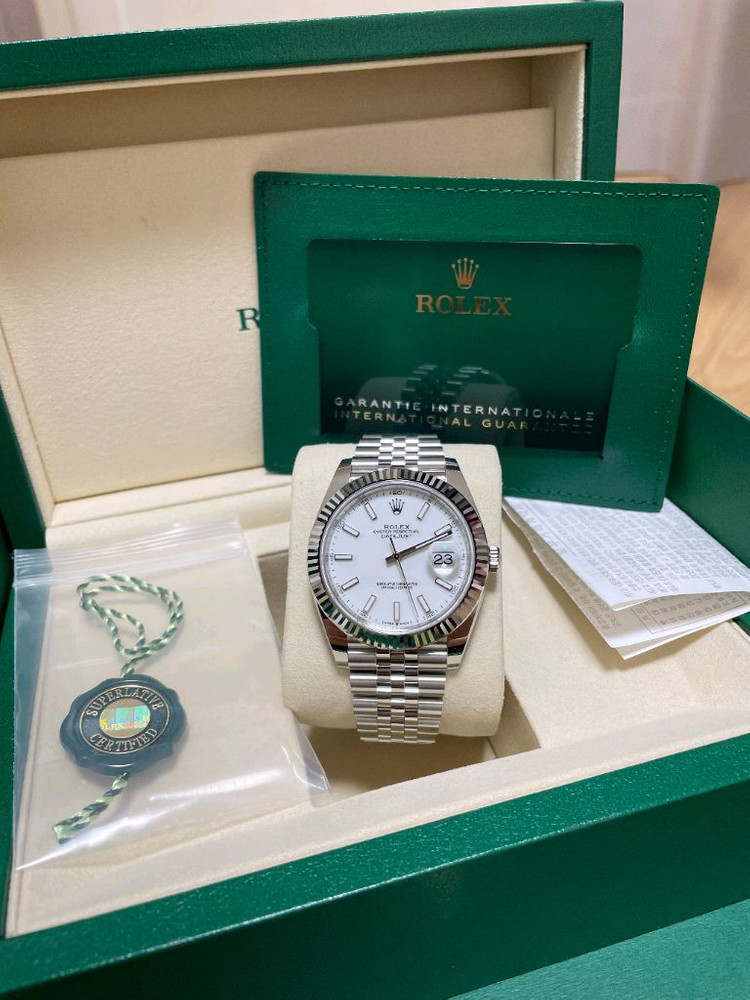 롤렉스 126334 데이저스트 41 흰판 바 인덱스 스틸--5