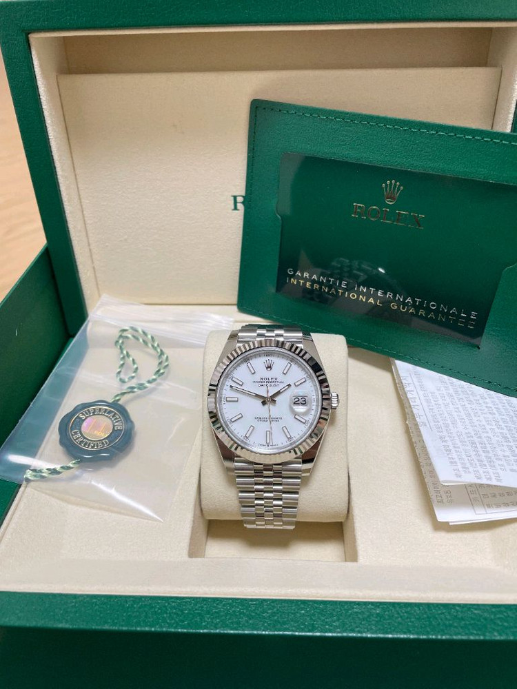 롤렉스 126334 데이저스트 41 흰판 바 인덱스 스틸--7