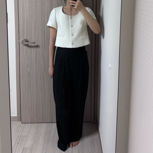 반팔 트위드 자켓