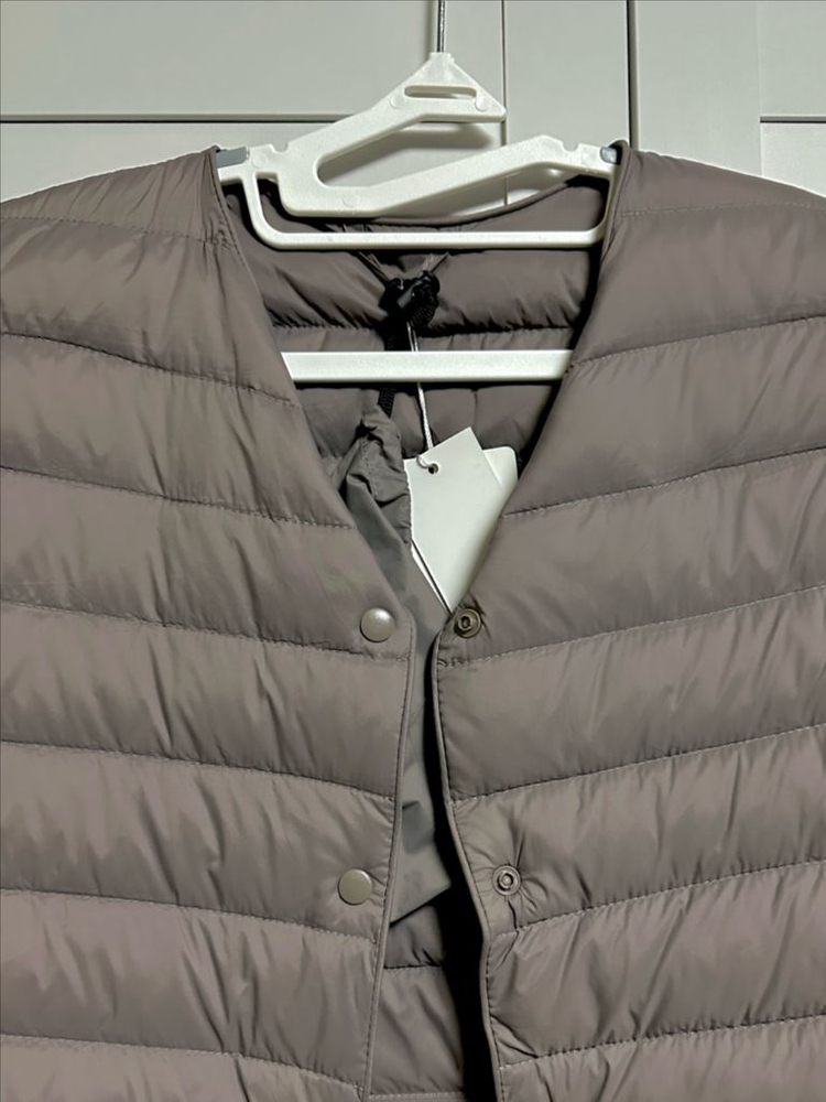 #새상품 : 오리털 패딩 조끼 덕다운 충전재 코코아 브라운--3