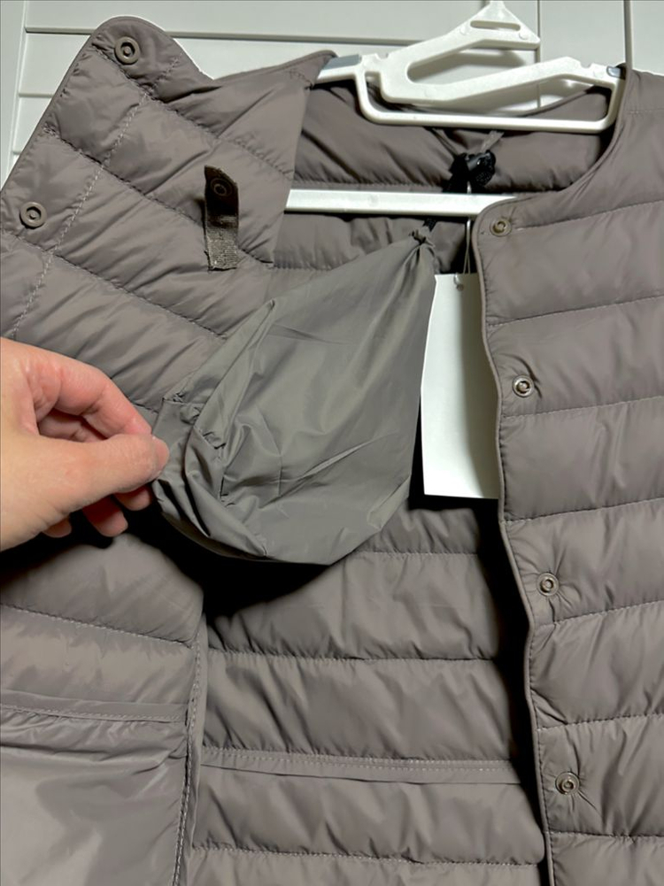 #새상품 : 오리털 패딩 조끼 덕다운 충전재 코코아 브라운--5