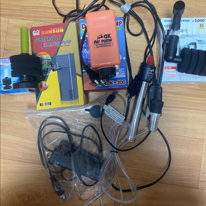 [어항용품 일괄] 여과기, 기포기, 히터, 콩돌 일괄