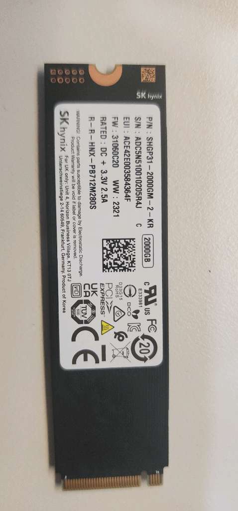 (A급) SK하이닉스 Gold P31 M.2 NVMe 2TB 노트북 데스크탑 SSD 이미지