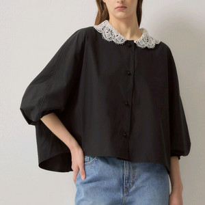 한섬 랑방 [새옷] 크로셰칼라 플레어 셔츠