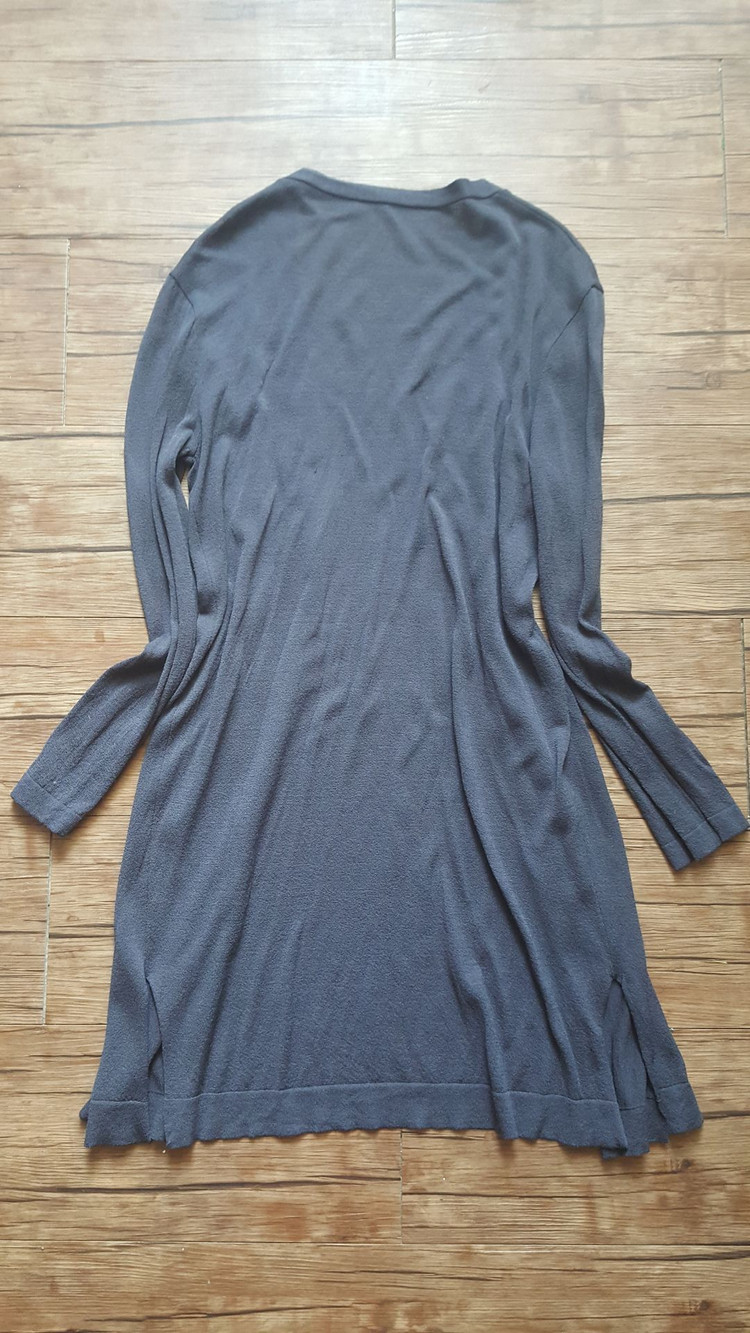 사이즈55 66 롱가디건 간절기 블랙 그레이 챠콜 이미지