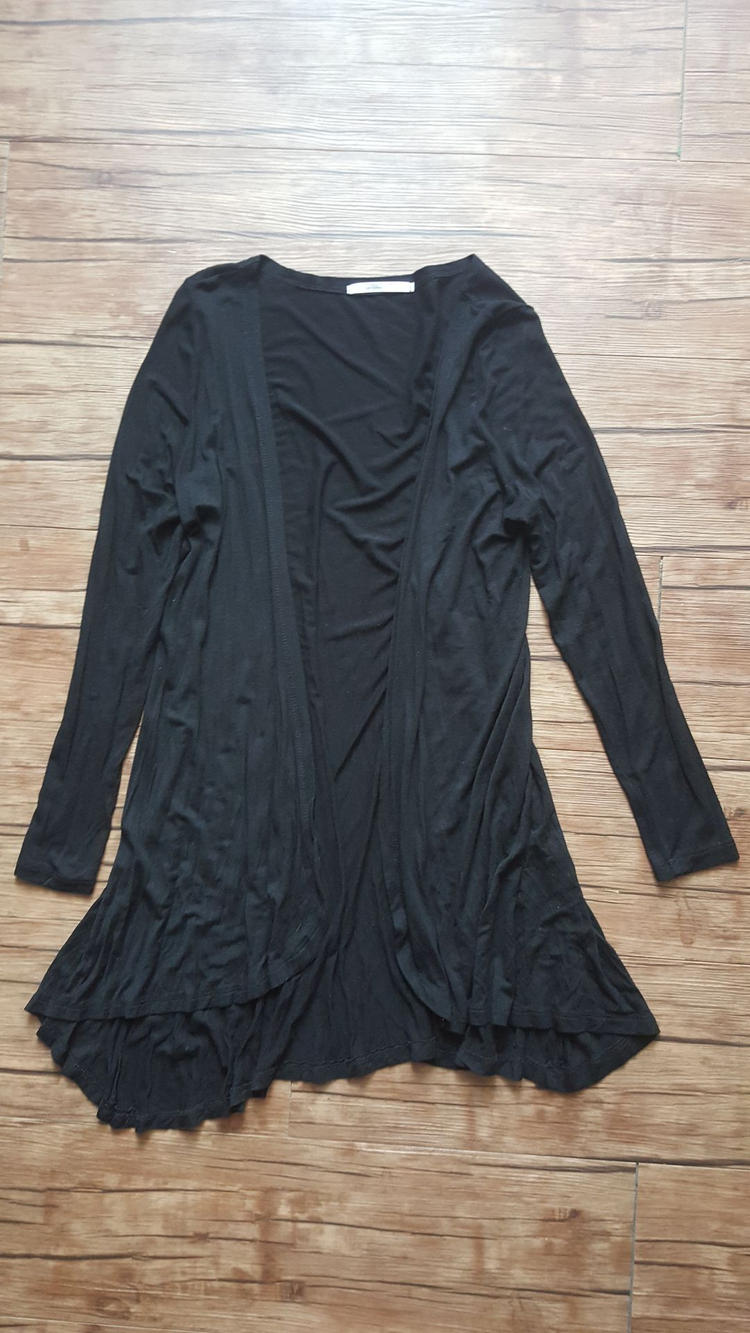 사이즈55 66 롱가디건 간절기 블랙 그레이 챠콜 이미지