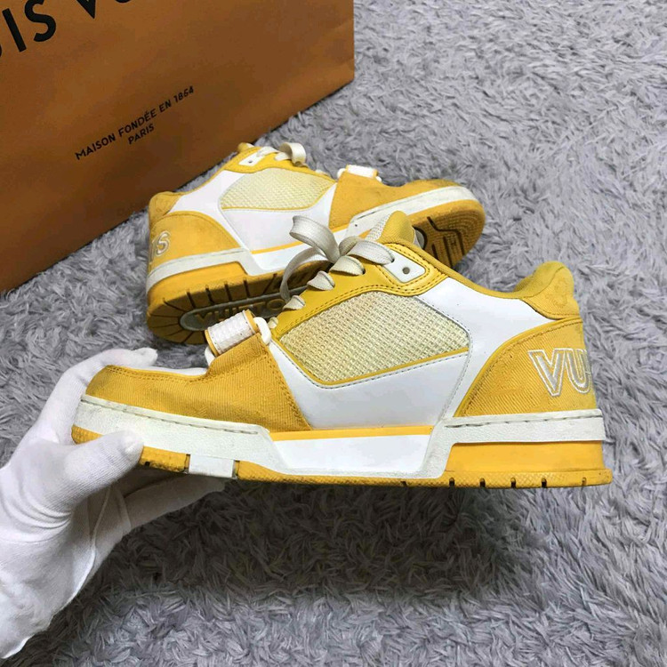 [클로젯][5.5]루이비통 벨크로 스트랩 LV 트레이너 데님 스니커즈--3