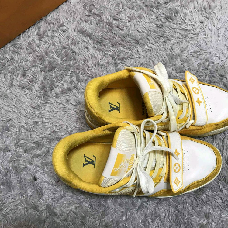 [클로젯][5.5]루이비통 벨크로 스트랩 LV 트레이너 데님 스니커즈--4