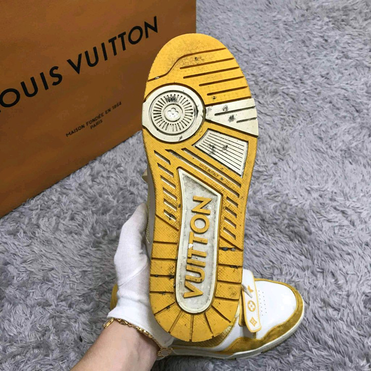 [클로젯][5.5]루이비통 벨크로 스트랩 LV 트레이너 데님 스니커즈--8