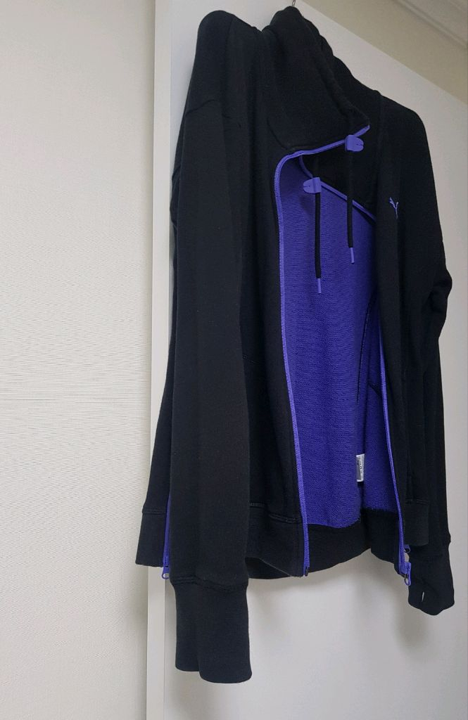 푸마 블랙 집업 의류 스포츠 트레이닝복 상의 캐주얼 일상복 운동복 사이즈 L--9