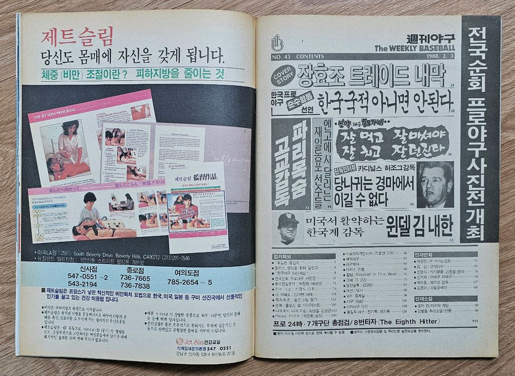 1988년 통권 45호 주간야구 잡지--1