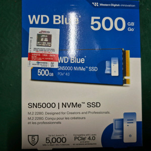 WD Blue SN5000 M.2 NVMe SSD 500GB 미개봉 새제품 이미지