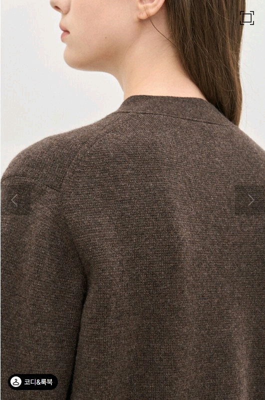 더캐시미어 캐100 멜란지 브이넥 니트 가디건 새거(한섬 타임 랑방)--5