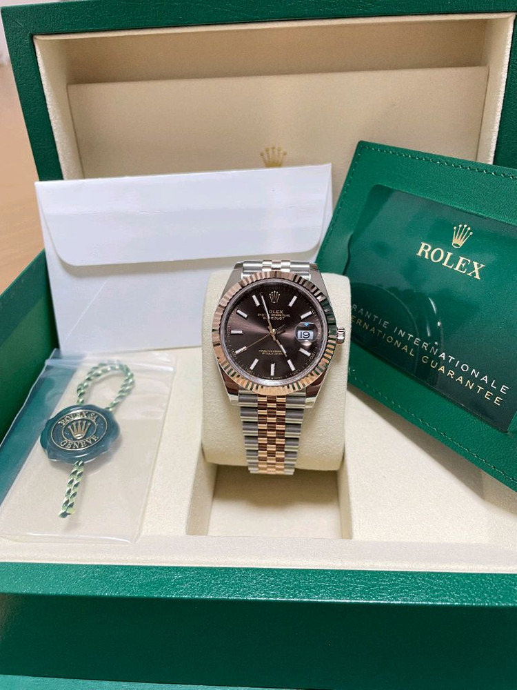 롤렉스 126331 데이저스트 41 초코판 바 인덱스 로골콤비--2