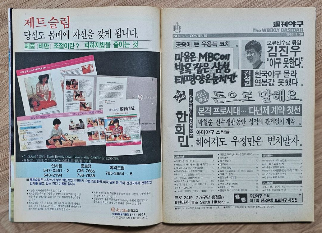1988년 통권 43호 주간야구 잡지--1