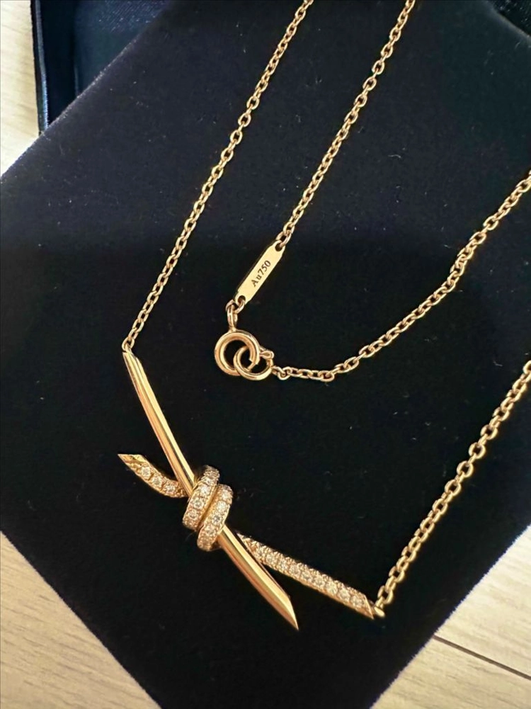 티파니 노트 파베 목걸이 로즈골드 18k 이미지